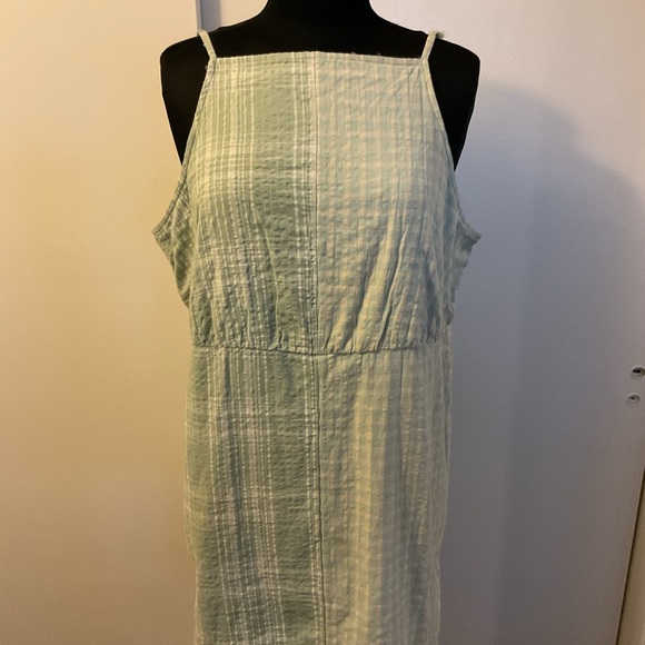 1. American eagle Mint Green Plaid Babydoll Style Tank Dress Size XXL - Picture 2 of 8